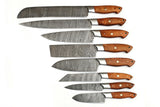 CUSTOM MADE DAMASCUS BLADE 8Pcs. CHEF/KITCHEN KNIVES SET