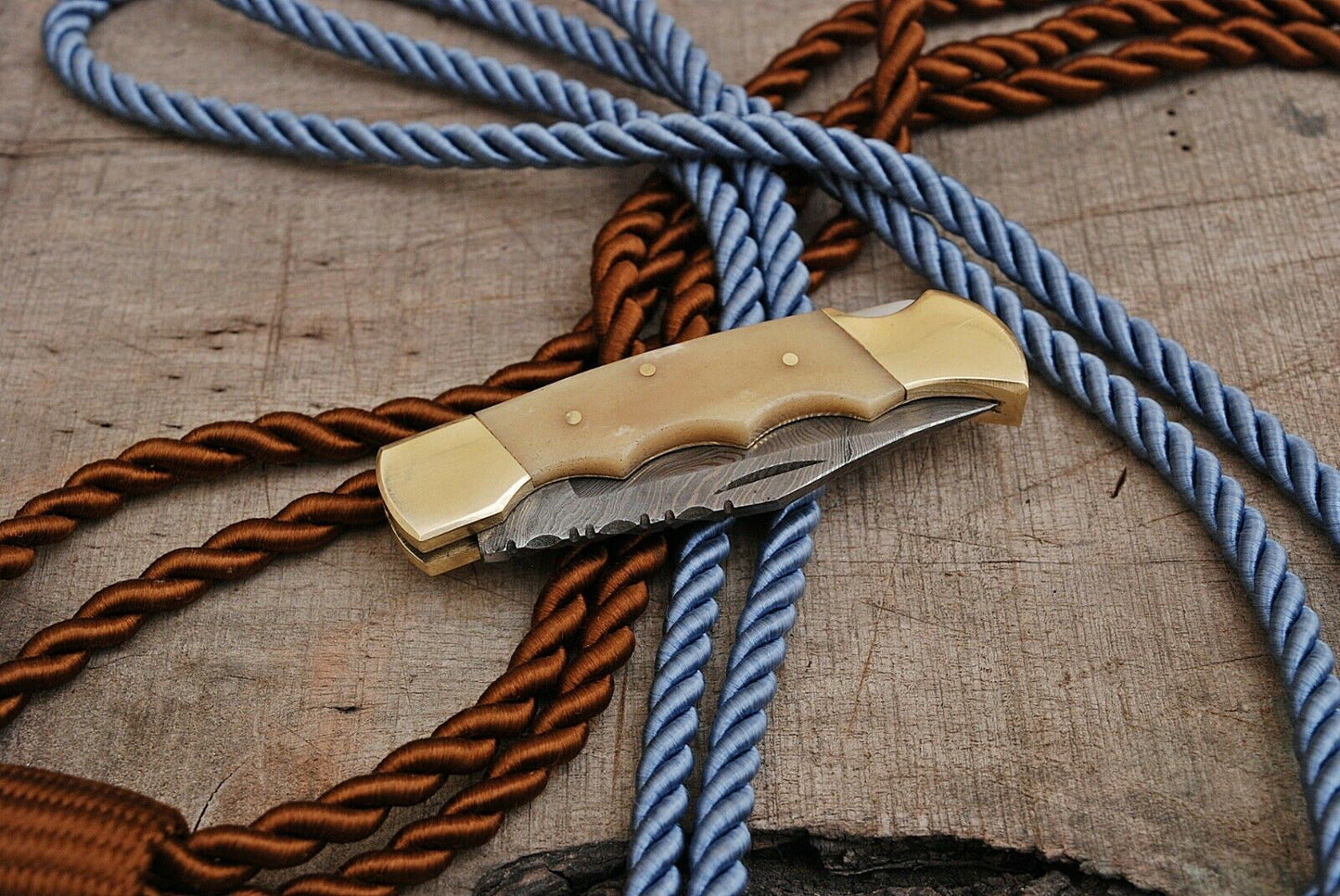 CUSTOM HANDMADE DAMASCUS STEEL POCKET FOLDING KNIFE -UNDER LOCK
