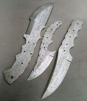 LOT OF 3 PIECES CUSTOM HANDE FORGE DAMASCUS BLANK BLADES