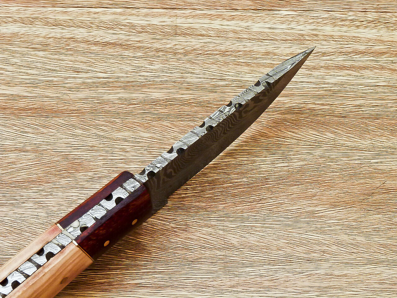 |NB KNIVES| CUSTOM HAND FORGED DAMASCUS STEEL HUNTING KNIFE "OLIVE WOOD"