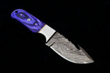CUSTOM HANDMADE DAMASCUS GUTHOOK KNIFE HANDLE MATERIAL DOLLAR SHEET, STEEL BOLSTER, MOSAIC PIN