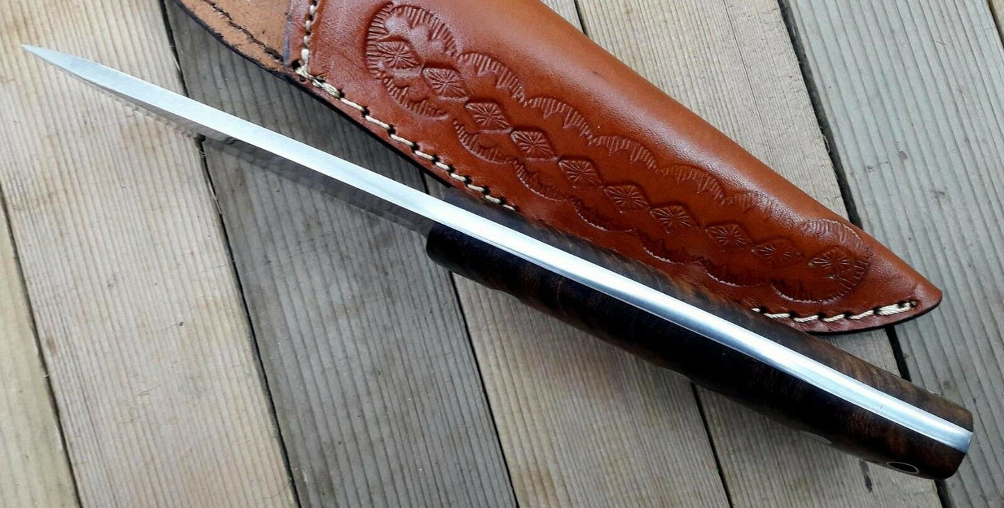 CUSTOM HANDMADE D2 TOOL STEEL HUNTING KNIFE /ROSEWOOD - NB CUTLERY LTD