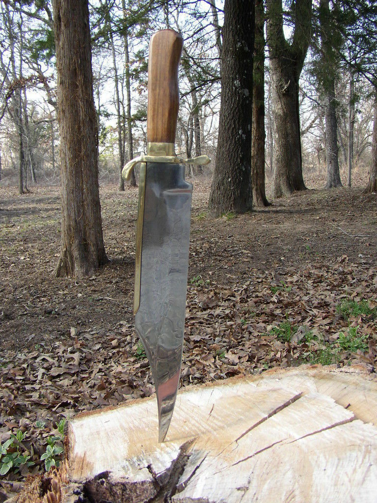 CUSTOM HANDMADE D2 STEEL WITH ROSE WOOD BOWIE KNIFE