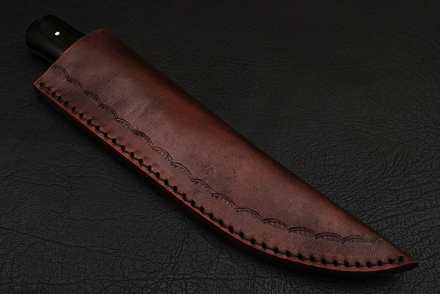 Handmade Damascus Steel Hunting Knife Bull Horn Handle
