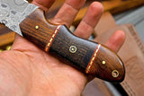 Handmade Damascus Walnut-Burl Wood-Hunting-Utility-Blade EDC Knife HANDLE = Walnut-Burl Wood - NB CUTLERY LTD