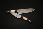 CUSTOM HANDMADE DAMASCUS CHEF KNIFE 2 PCS SET