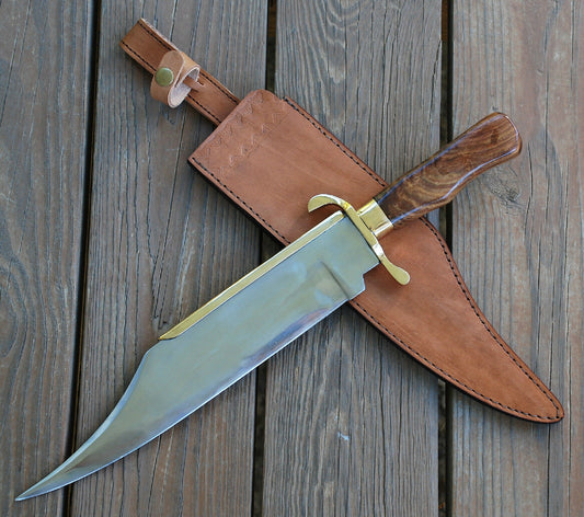CUSTOM HANDMADE D2 STEEL WITH ROSE WOOD BOWIE KNIFE