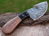 CUSTOM HANDMADE DAMASCUS GUTHOOK HUNTING KNIFE HANDLE Guard Buffalo horn  OLIVE WOOD