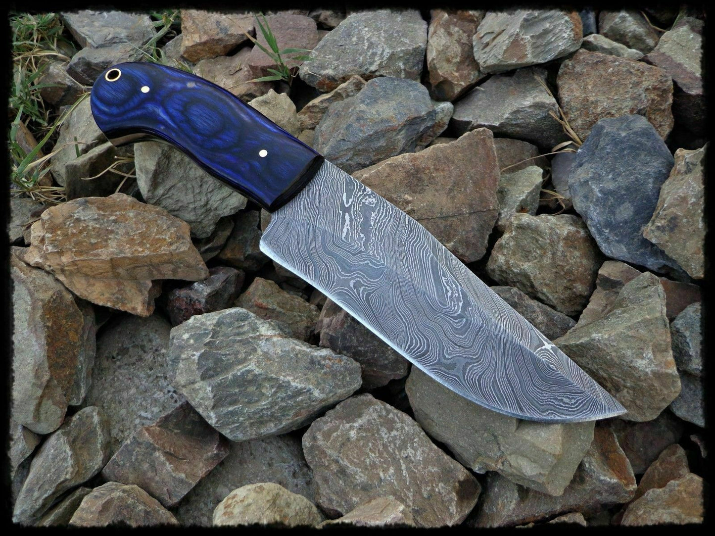 CUSTOM HANDMADE DAMASCUS STEEL HUNTING KNIFE HANDLE DOLLAR SHEET