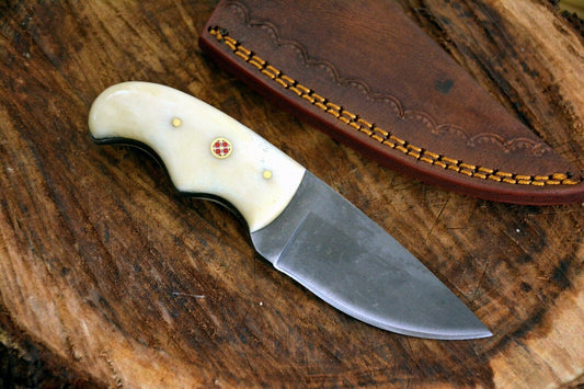 CUSTOM HANDMADE 1095 HIGH CARBON STEEL HUNTING KNIFE HANDLE CAMEL BONE