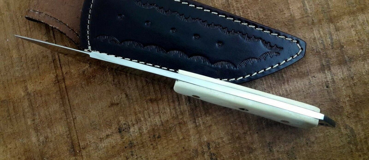 CUSTOM MADE D2.STEEL BUSH CRAFT HUNTING SURVIVAL KNIFE HANDLE CAMEL BONE