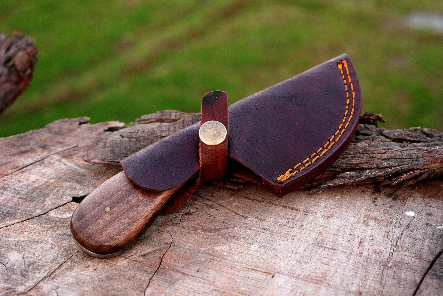 CUSTOM HANDMADE DAMASCUS GUTHOOK HUNTING KNIFE HANDLE Guard Buffalo horn  OLIVE WOOD