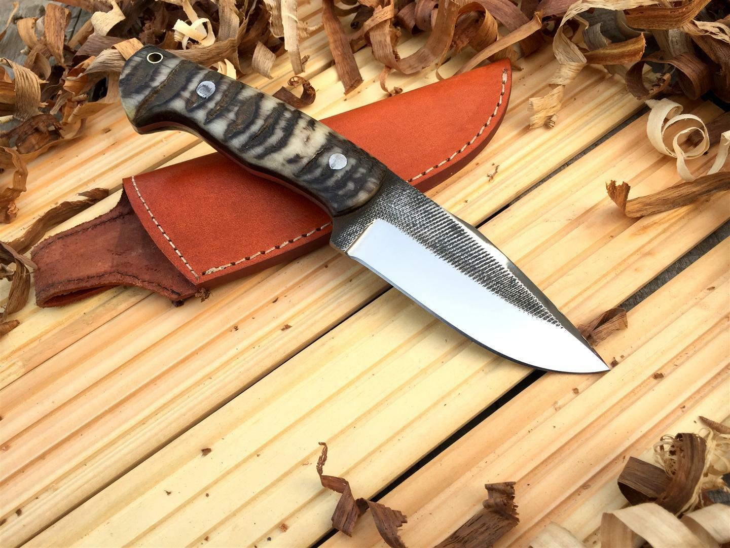 CUSTOM HANDMADE HUNTING BUSHCRAFT KNIFE FROM FILE