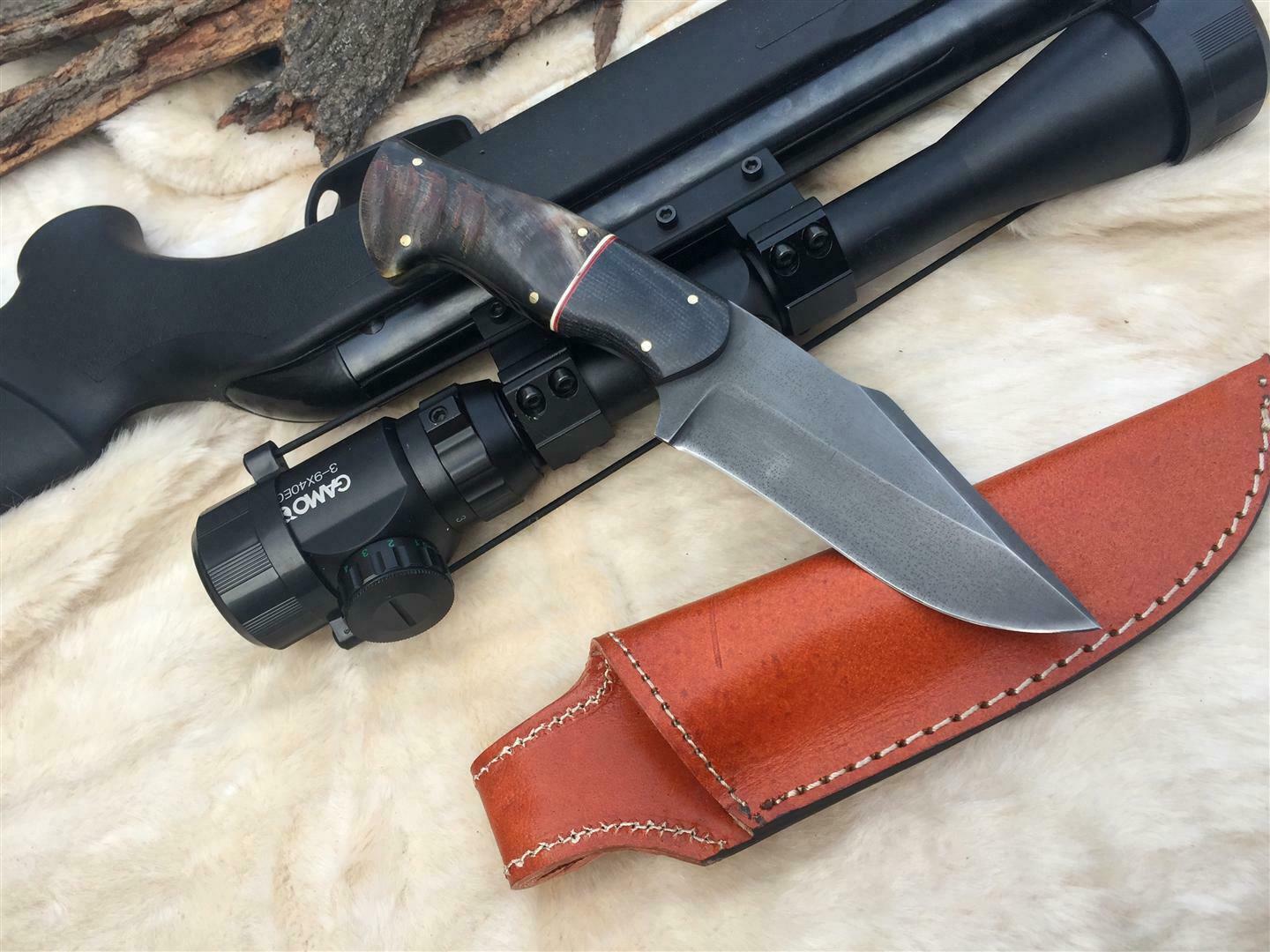 CUSTOM HANDMADE 5160 SPRING STEEL BUSH CRAFT SURVIVAL KNIFE
