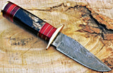 Beautiful Custom Handmade Damascus Steel Hunting Knife,Handle Bufalo Horn&Sheath