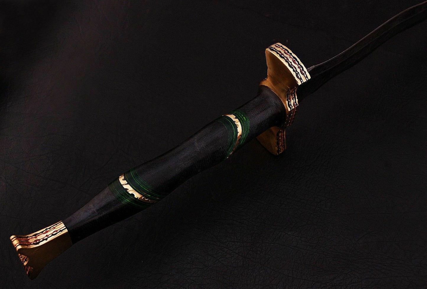 CUSTOM HANDMADE DAMASCUS STEEL SWORD WITH LEATHER SHEATH