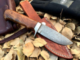 CUSTOM HANDMADE DAMASCUS STEEL KNIFE /ROSEWOOD HANDLE