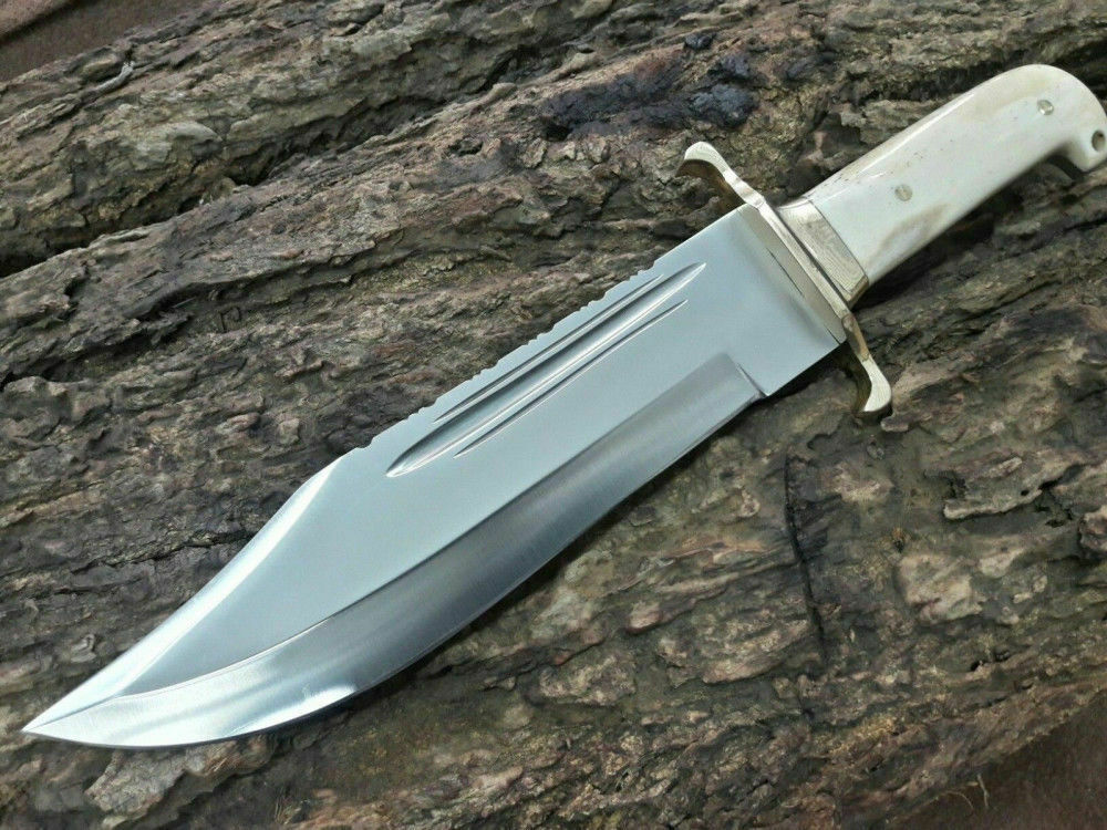 |NB KNIVES| CUSTOM HANDMADE D2 STEEL BOWIE KNIFE WITH LEATHER SHEATH