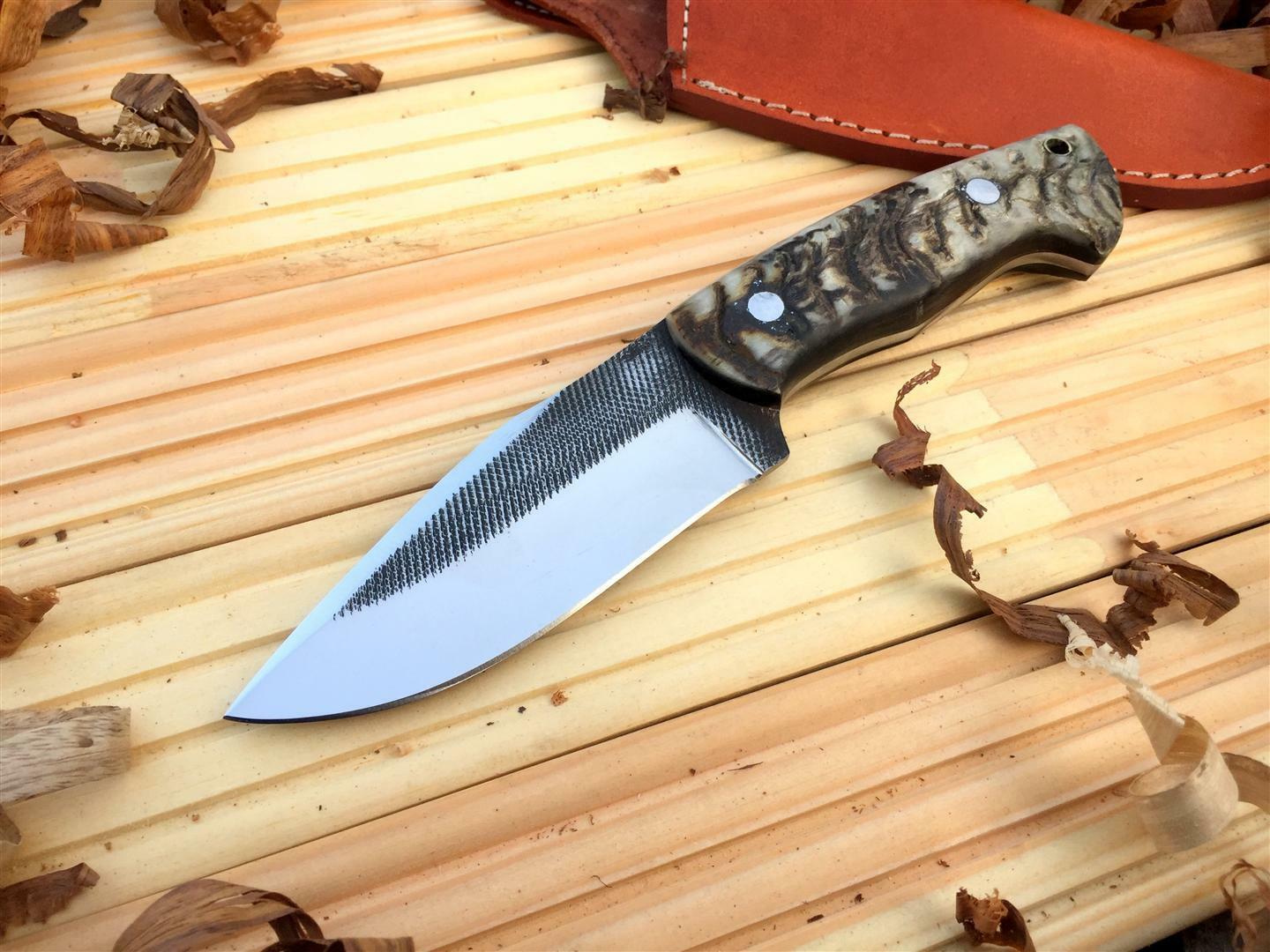CUSTOM HANDMADE HUNTING BUSHCRAFT KNIFE FROM FILE