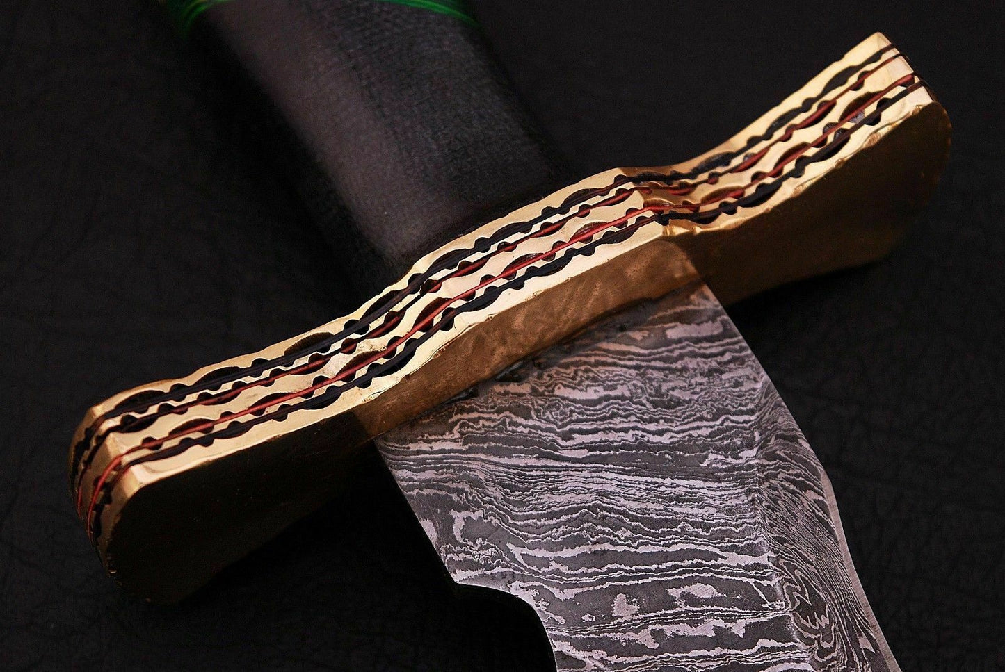 CUSTOM HANDMADE DAMASCUS STEEL SWORD WITH LEATHER SHEATH