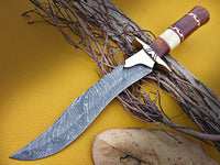 DAMASCUS KNIFE DAMASCUS STEEL CUSTOM HANDMADE HUNTING KNIFE