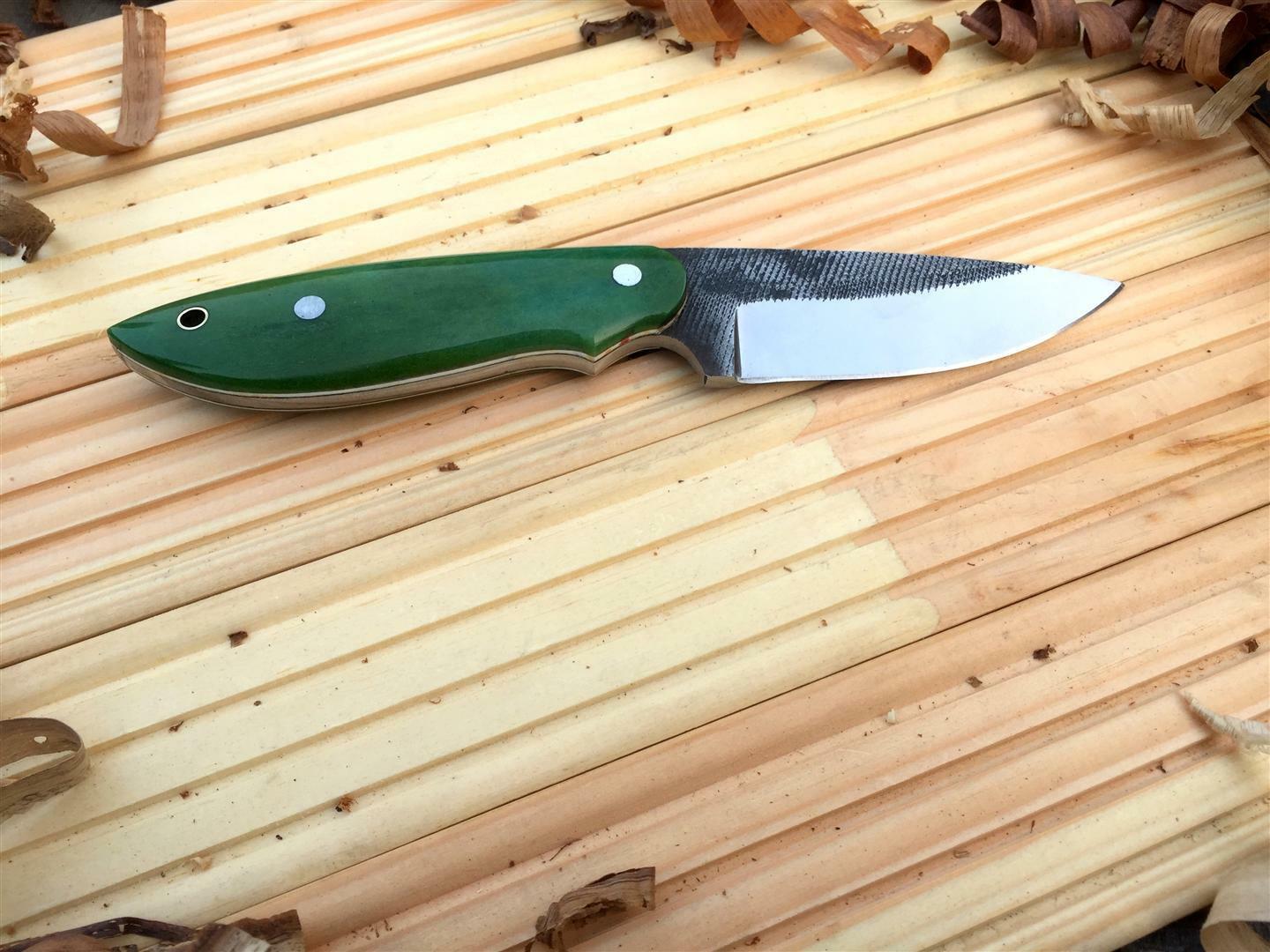 CUSTOM HANDMADE HUNTING/BUSHCRAFT KNIFE FROM FILE HANDLE HARDWOOD