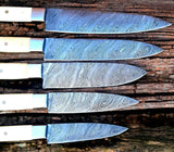 CUSTOM HANDMADE DAMASCUS 5 PCS CHEF SET WITH LEATHER ROLL KIT