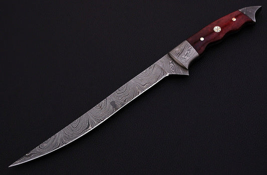 CUSTOM HANDMADE DAMASCUS FILLET FISHING KNIFE