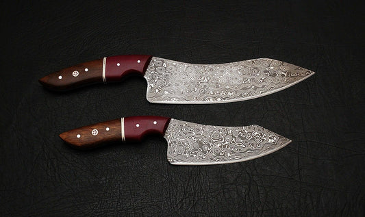 CUSTOM HANDMADE DAMASCUS 2 PCS CHEF KNIVES