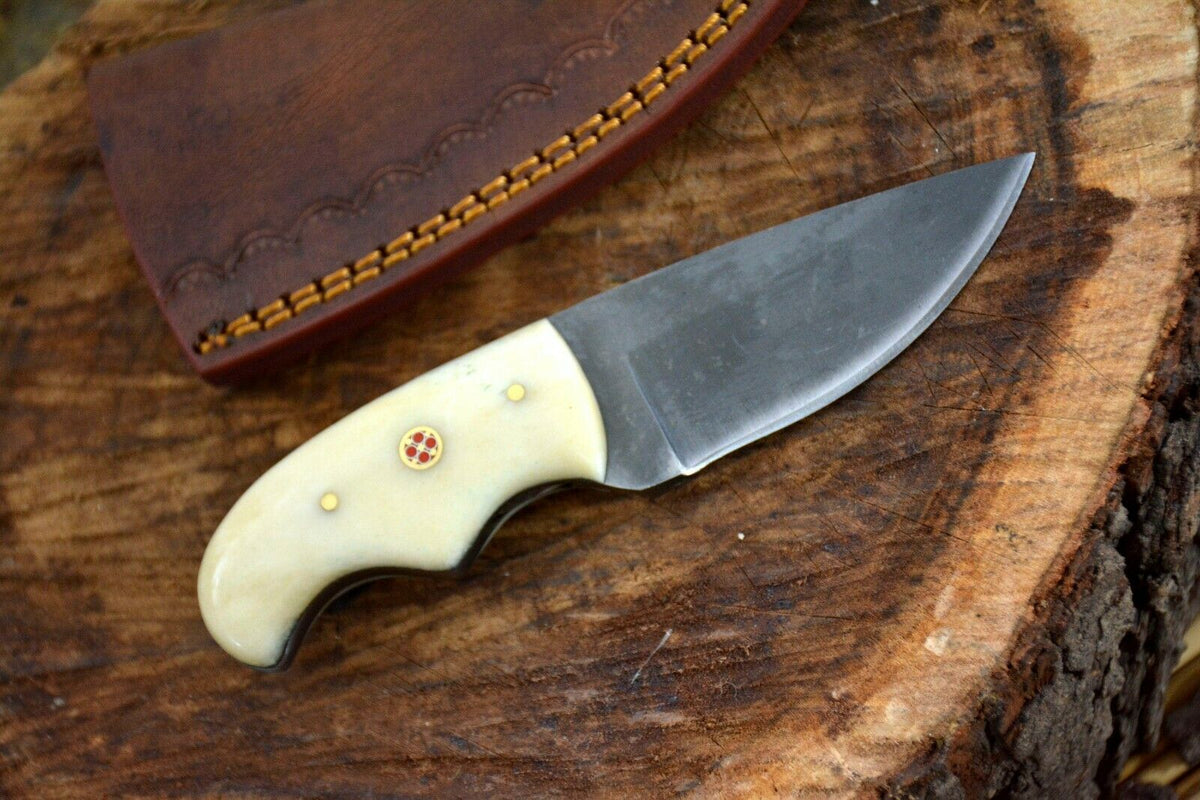 CUSTOM HANDMADE 1095 HIGH CARBON STEEL HUNTING KNIFE HANDLE CAMEL BONE