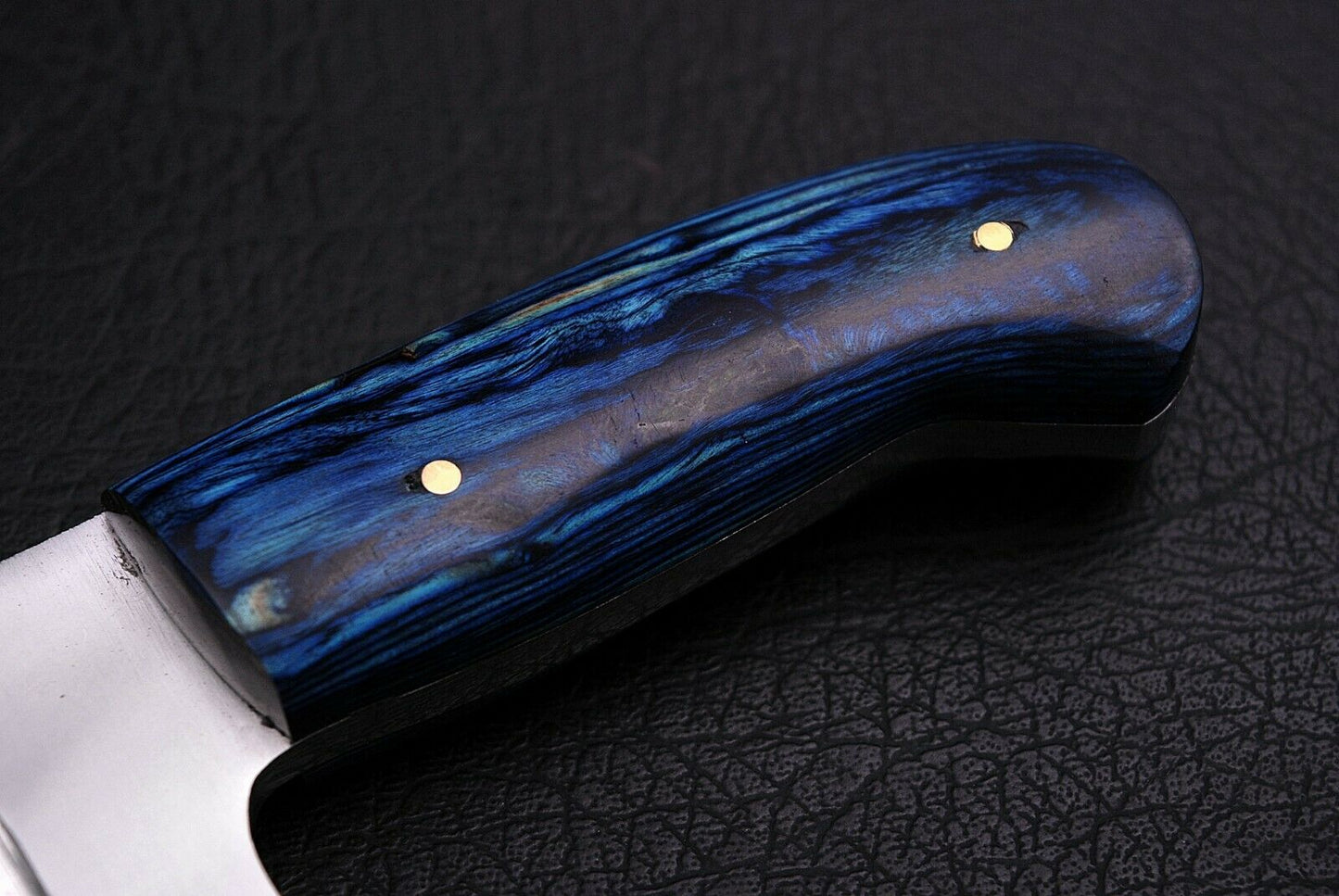CUSTOM HANDMADE COWBOY EDC FIELD KNIFE WITH LEATHER SHEATH