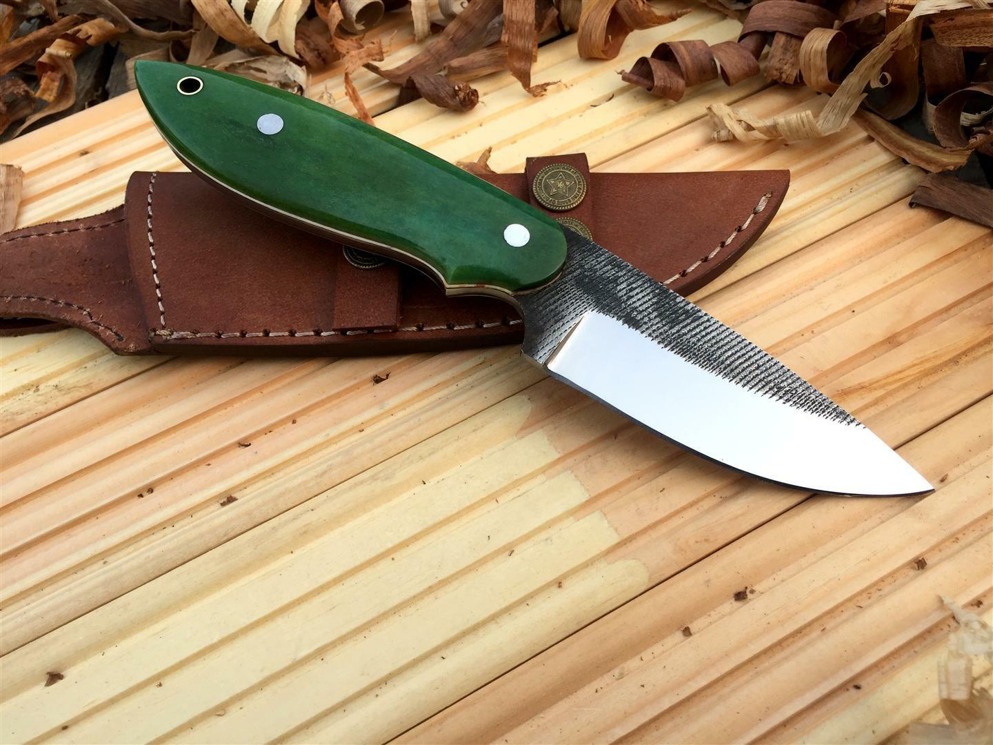 CUSTOM HANDMADE HUNTING/BUSHCRAFT KNIFE FROM FILE HANDLE HARDWOOD