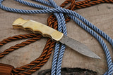 CUSTOM HANDMADE DAMASCUS STEEL POCKET FOLDING KNIFE -UNDER LOCK