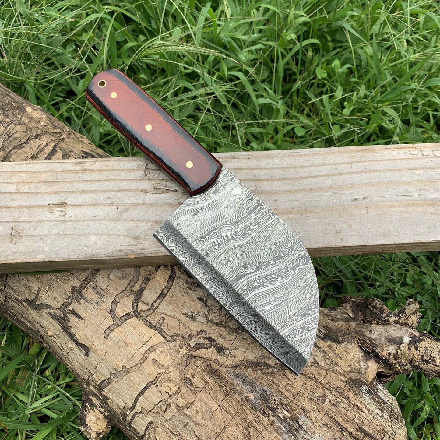CUSTOM HANDMADE DAMASCUS STEEL CLEAVER CHOPPER KITCHEN CHEF KNIFE