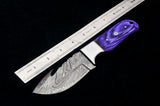 CUSTOM HANDMADE DAMASCUS GUTHOOK KNIFE HANDLE MATERIAL DOLLAR SHEET, STEEL BOLSTER, MOSAIC PIN