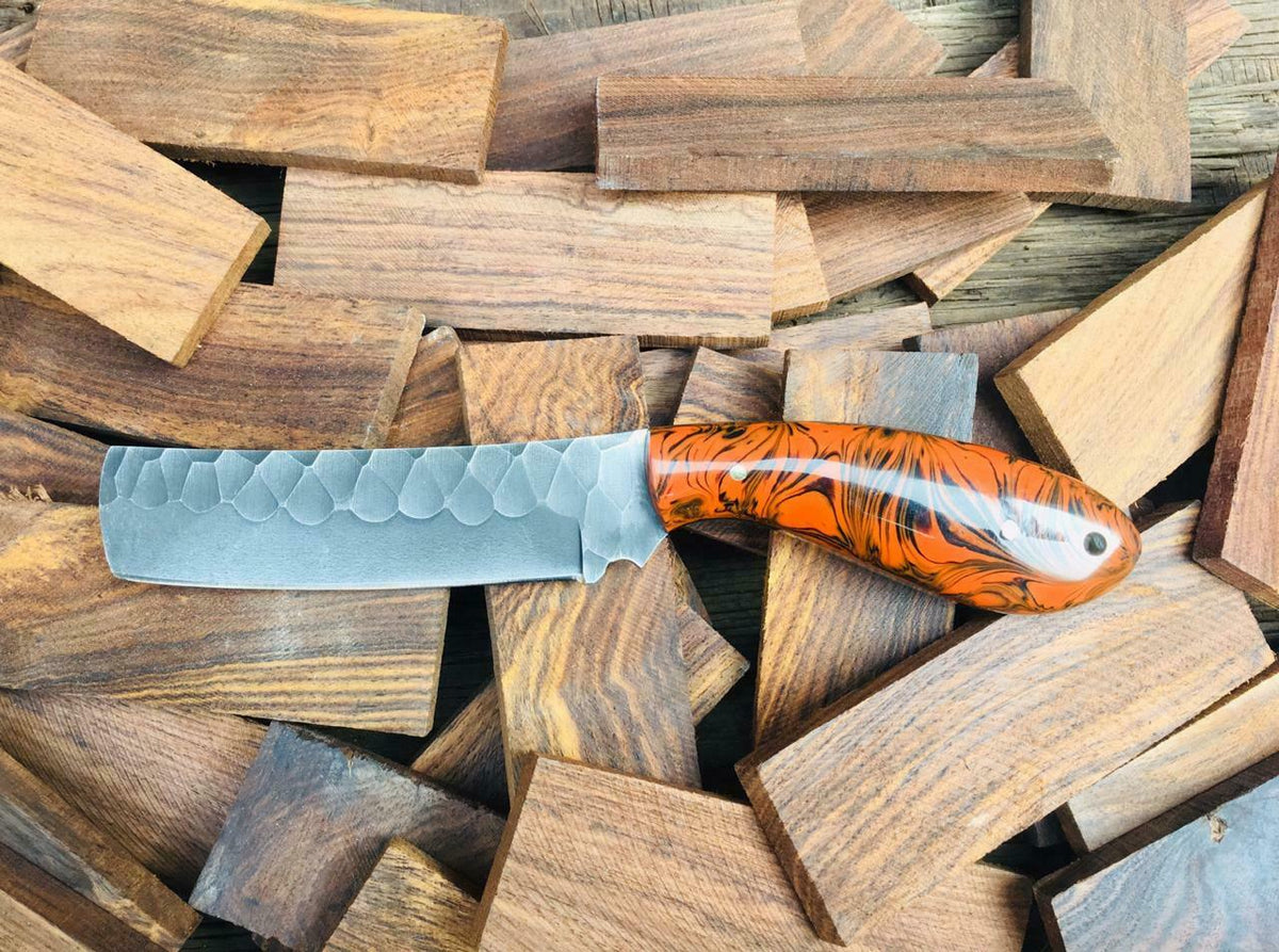 1095 High Carbon Steel Cowboy Bull Cutter Knife with Resin Handle