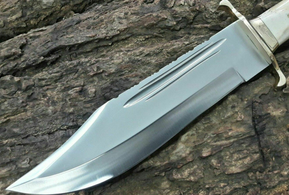 |NB KNIVES| CUSTOM HANDMADE D2 STEEL BOWIE KNIFE WITH LEATHER SHEATH