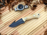 CUSTOM HANDMADE 1095 H.C STEEL KNIFE/ CAMEL BONE TANG WORK HANDLE