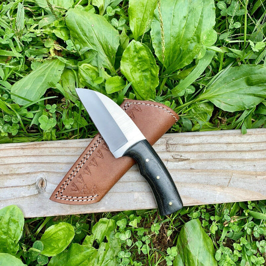 CUSTOM HANDMADE D2 STEEL HUNTING KNIFE HANDLE MICARTA